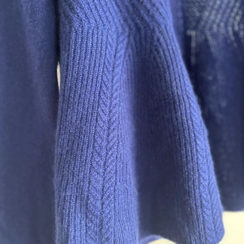 Isaac Mizrahi 100% cashmere Royal Blue Open Cardigan Size L - Picture 13 of 14